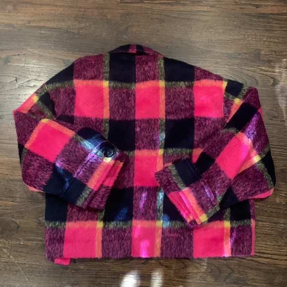 NWT Stand Studio pink black plaid cropped jacket size 32 - Picture 6 of 8